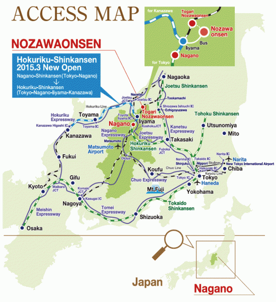 Nozawa Onsen Location Getting to Nozawa Onsen Japan Ski