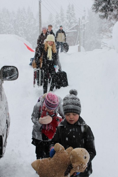Cody and Family heading home from Nozawa House