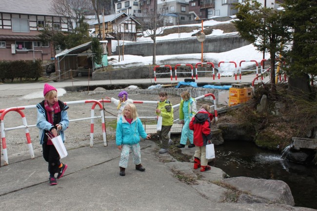 The great Easter Egg hunt underway in Nozawa