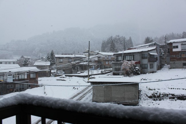 Views from Lodge Nagano this morning with a nice little December dump