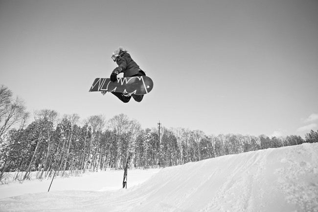 Tia, first day in the park at Nozawa Onsen.