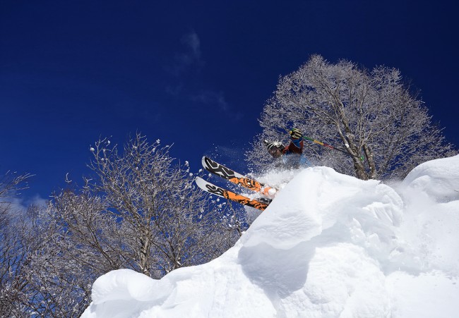 Launching off a powder pillow