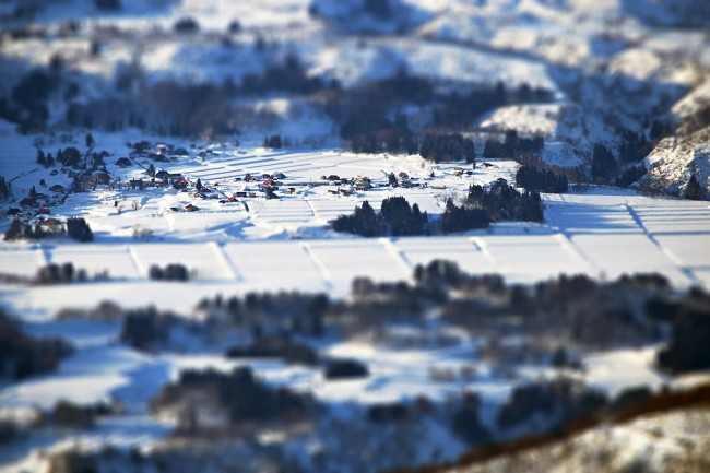 Tilt-shift farmland near Nozawa Onsen.