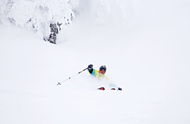 Pavel making the most out of the remaining powder yesterday.