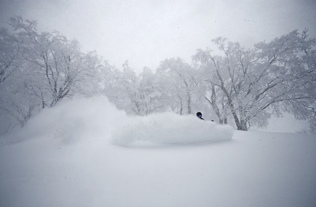 Brad neck deep in some crazy late March powder.