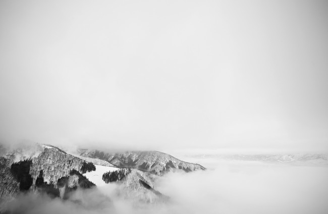 Fog over Nozawa Onsen.