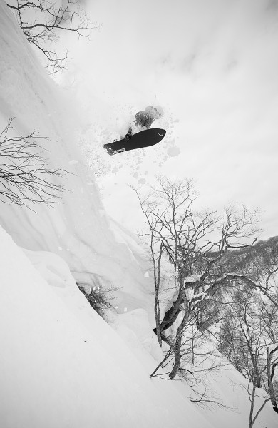Lucas drops one of the biggest cornices on the mountain.