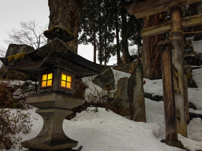 One of the many local shrines in Nozawa Onsen.