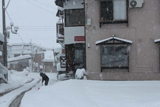 Get the shovels out! We are getting snowed under in Nozawa already!