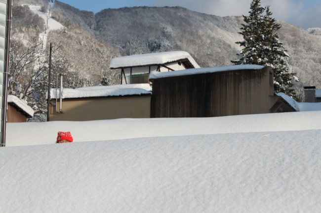 Kids loving the snow change in Nozawa