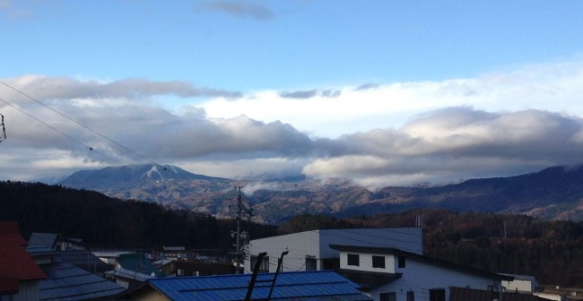 Bit of white magic across the valley from Nozawa at Madarao Ski Resort 