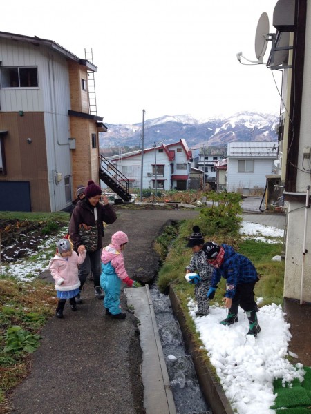 Snow boats for these kids lots of fun