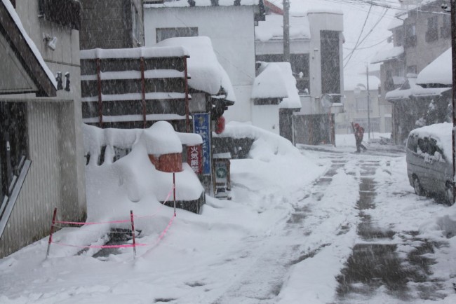 The walk of fame up to a big day on the mountain in Nozawa 