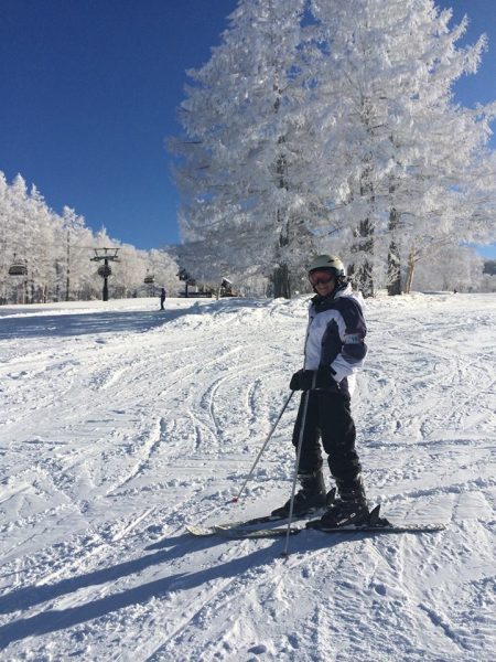 Still Skiing with a smile at 76! gets a Seniors discount in Nozawa too!