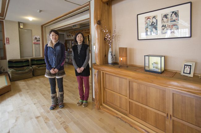 Fumiko san and Mutsuko san terrific hosts at Furusato Lodge in Nozawa Onsen