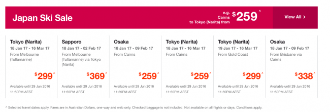 Jetstar Sale Fares finish tomorrow the 29th of June