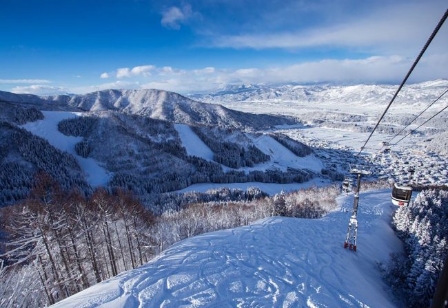 Put yourself on a seat on the Gondola the views will make you pinch yourself in Nozawa.