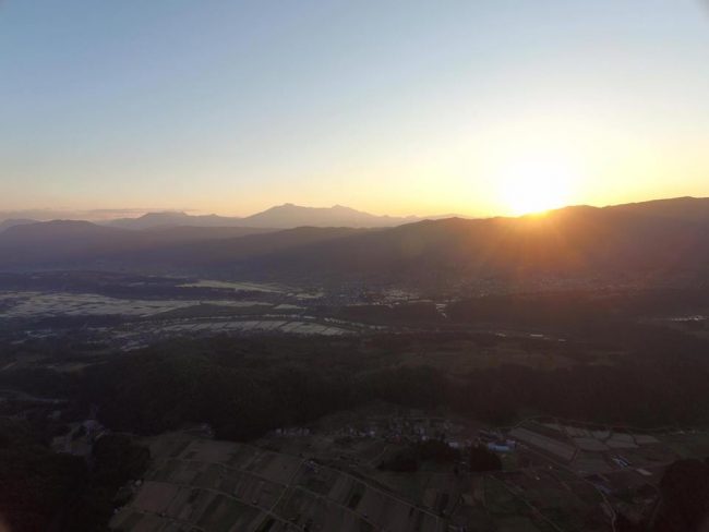 Sunset from Nozawa looking towards the Japan Sea and Mt Myoko and Hiuchi