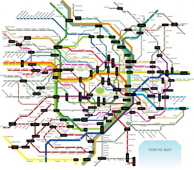 The Tokyo train map looks complicated but is actually pretty easy to navigate and a awesome way to explore the city