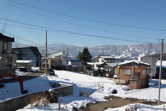 Magic views from all the rooms at Kaiya Nozawa across the valley to Myoko