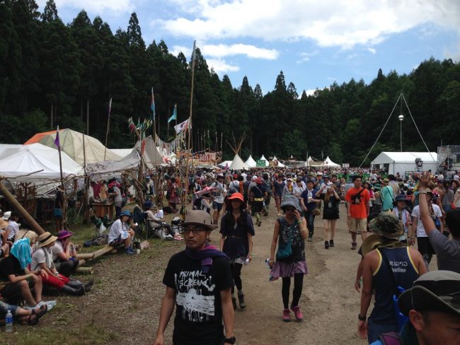 Amazing set up like a little village with stalls, markets and work shops at Fuji Rock 