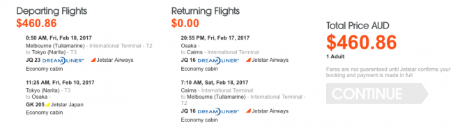 Sale Jetstar Free Return