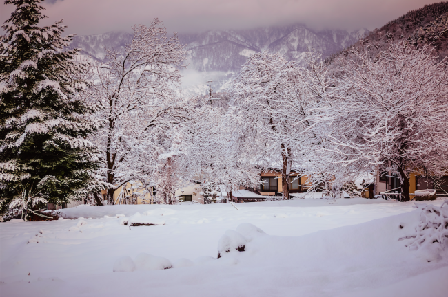 Nozawa Onsen spring snow