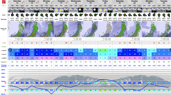 Snow Forecast Nozawa Onsen