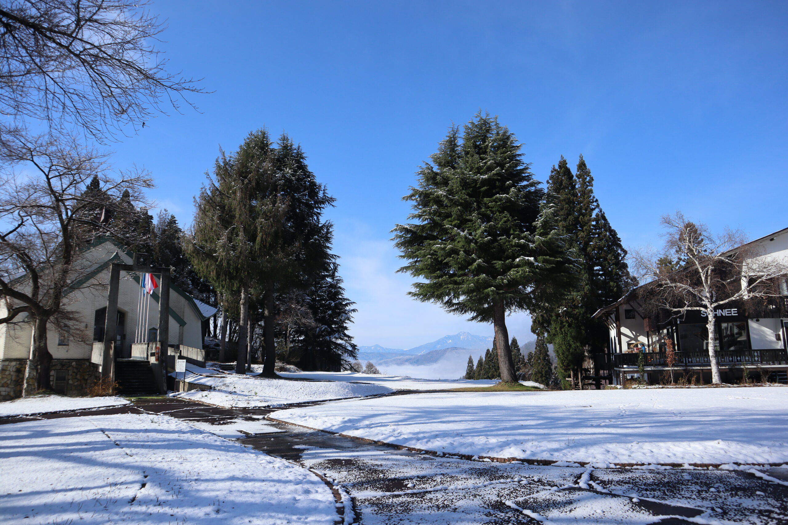 Nozawa winter has arrived - looking out to Mt Myoko