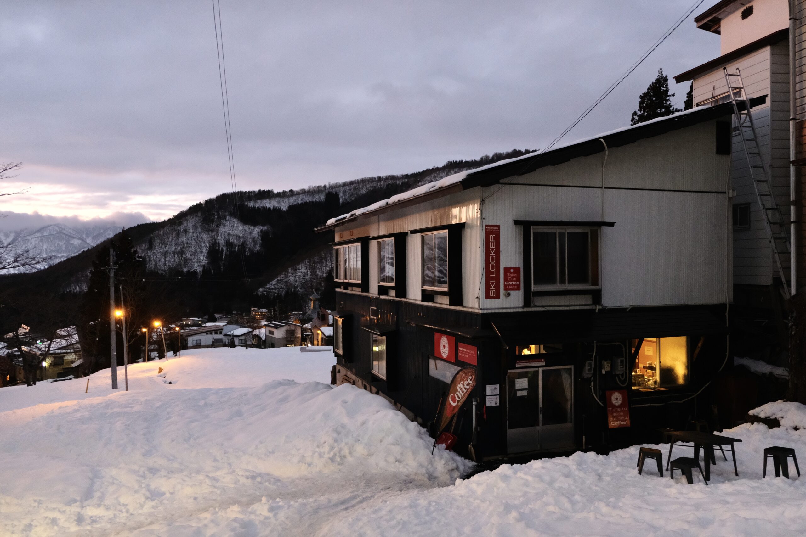 Ski Locker Cafe located just down from Nagasaka Gondola Station Office
