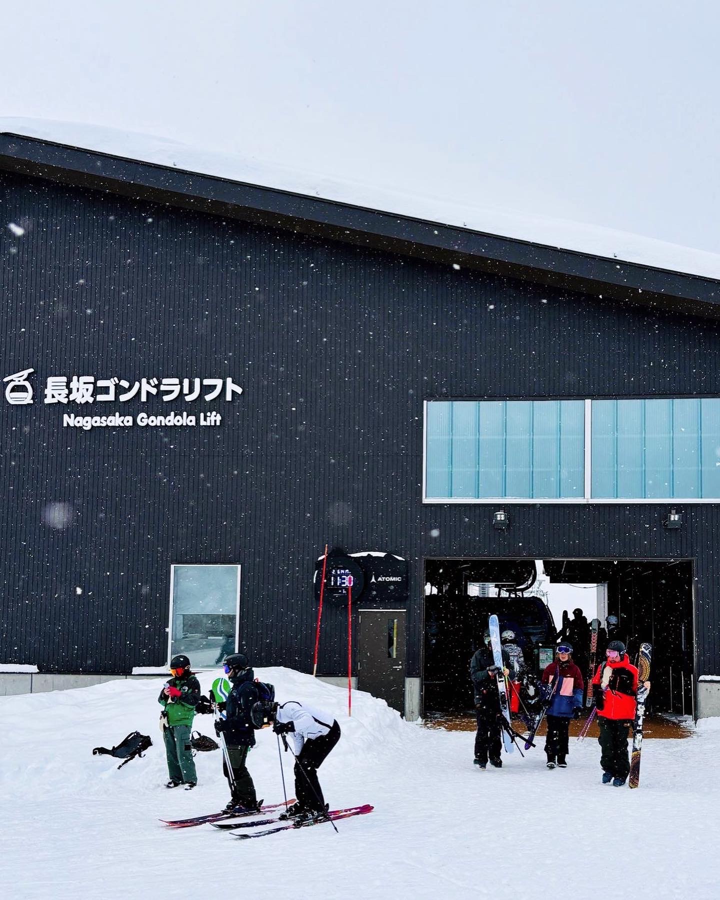Nagasaka Gondola Station on a snowy day in February