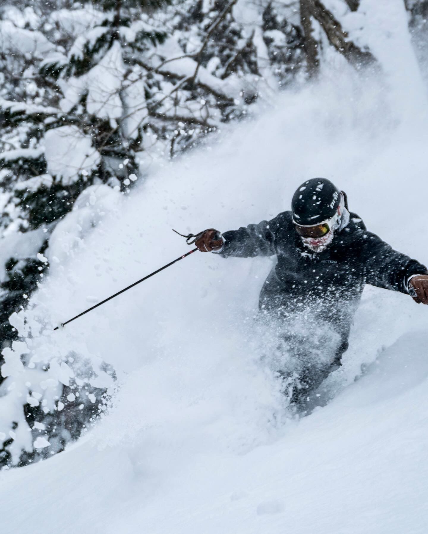 Carving through the deep powder of Mt. Kenashi