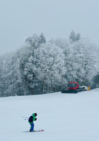 Good morning from Nozawa Onsen with freshly groomed slopes