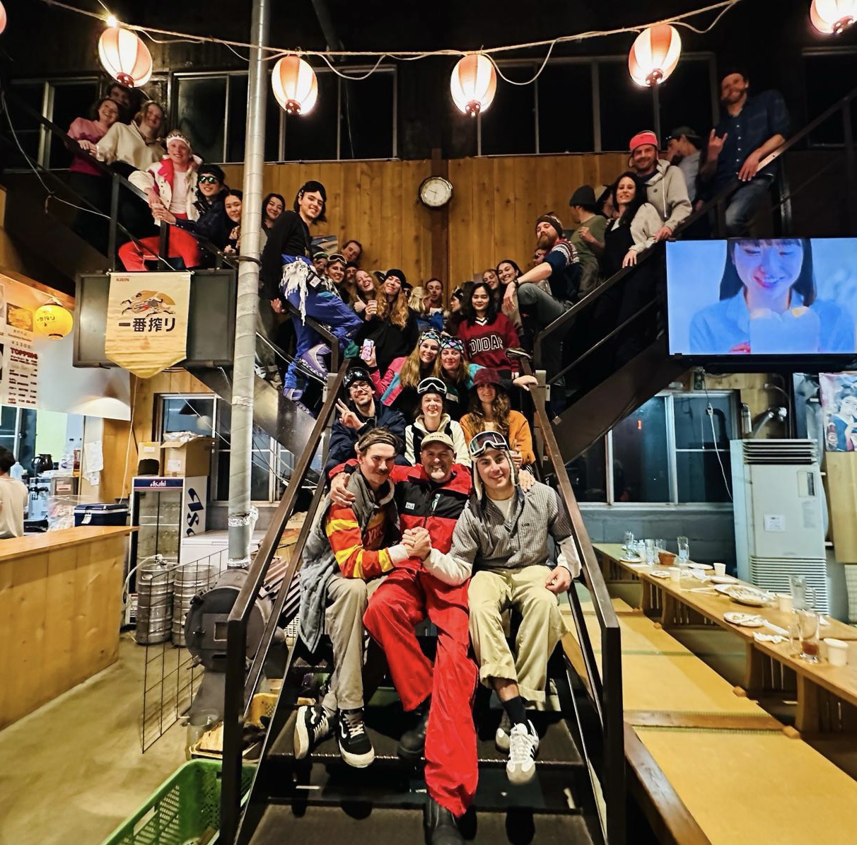 Staff party celebrating successful season in Nozawa 