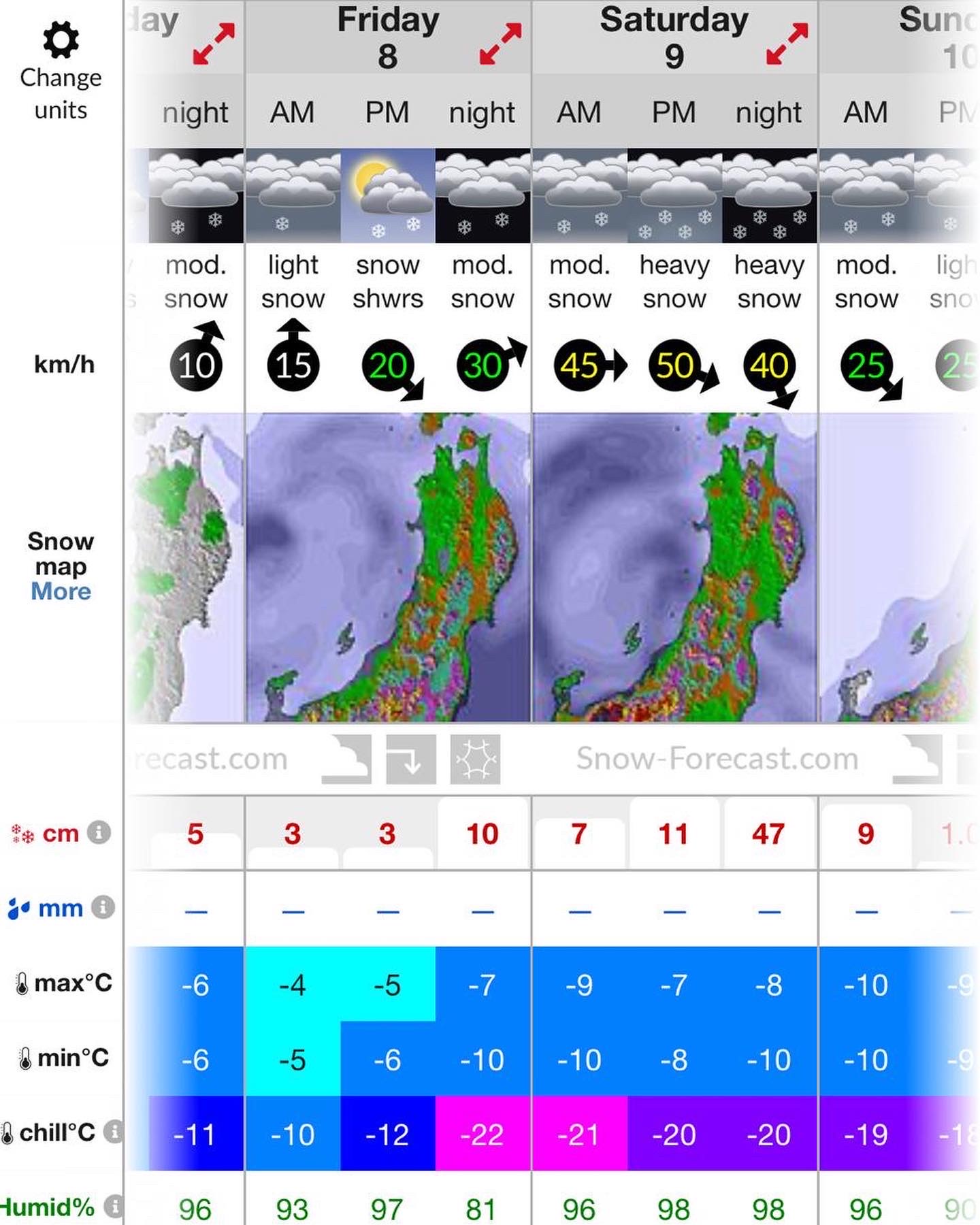 Good looking snow forecast on the horizon with big dumps coming from Friday