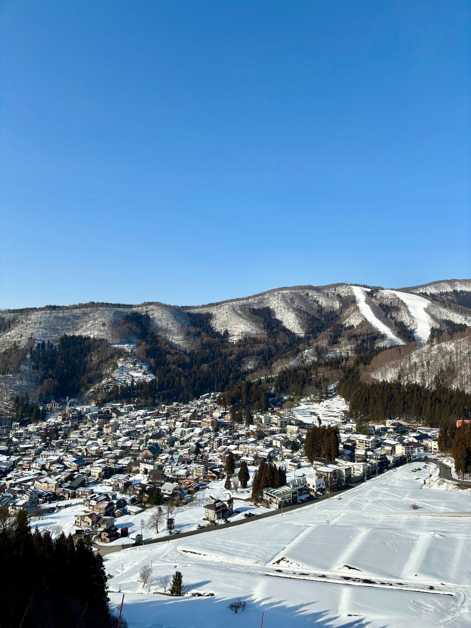 view of nozawa village looking north