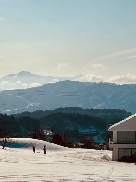 Nozawa looking out to the Japanese Alps and mountain range