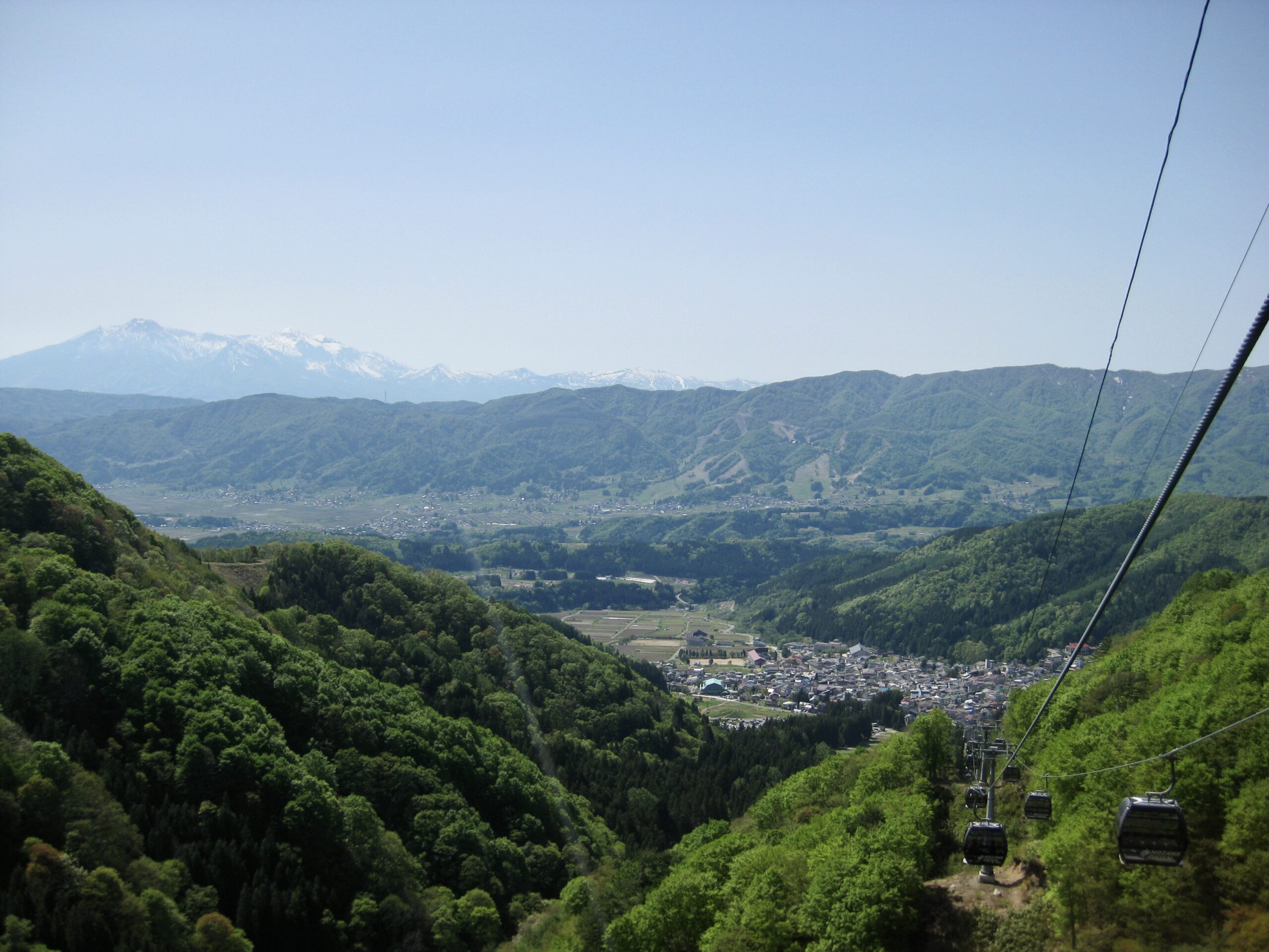 Mountainous lands stretching across Nagano Prefecture with the Ski Resort of Nozawa Onsen still in operation in May! 